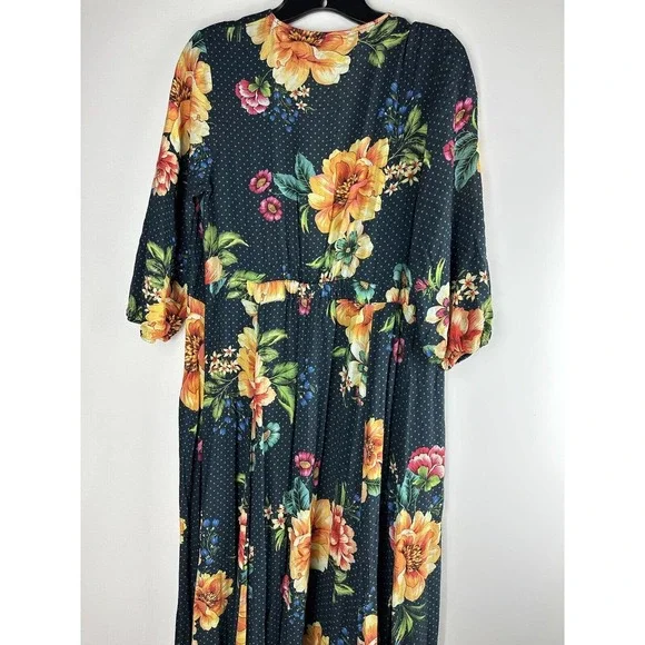Farm Rio Anthropologie Majorca Wrap Dress Hi Lo Floral Boho Women's Size Small - Picture 10 of 16